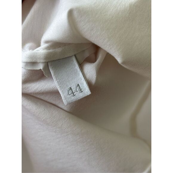 PRADA Ivory White Puff Short Sleeve Cotton Fitted Button Up Blouse Top Shirt, Si - Picture 5 of 9